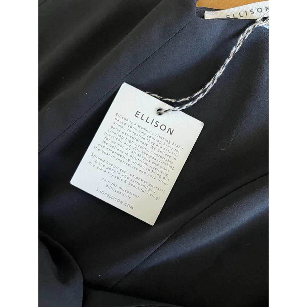 Women's Ellison Black Sleeveless Tie Back Wide Leg Jumpsuit Size M NEW MSRP $49‎